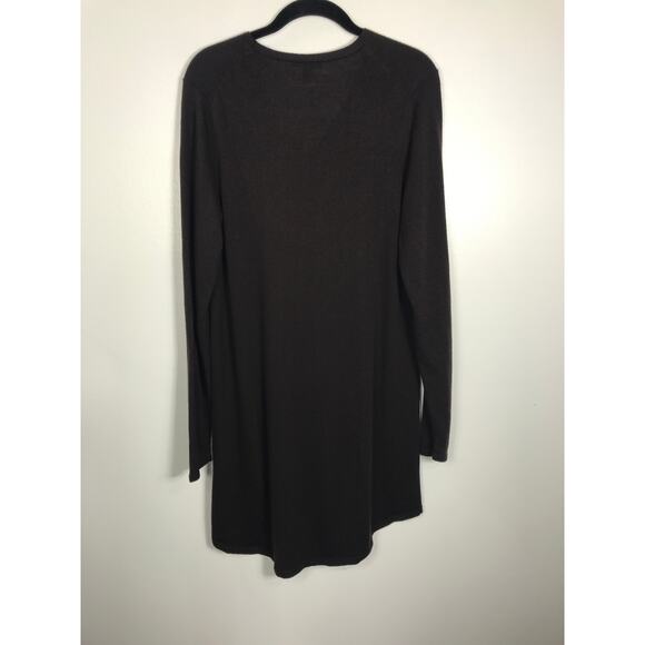 Eileen Fisher Women's M Dark Brown Wool Long Tunic Sweater Comfy Fall Winter - Picture 7 of 12